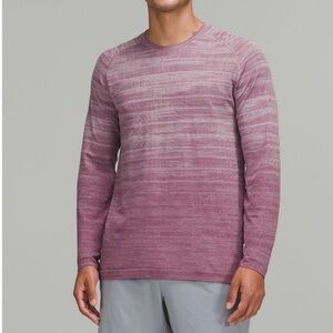lululemon athletica Men's Heathered Mauve Long Sleeve Tee